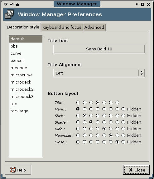 Manager Preferences