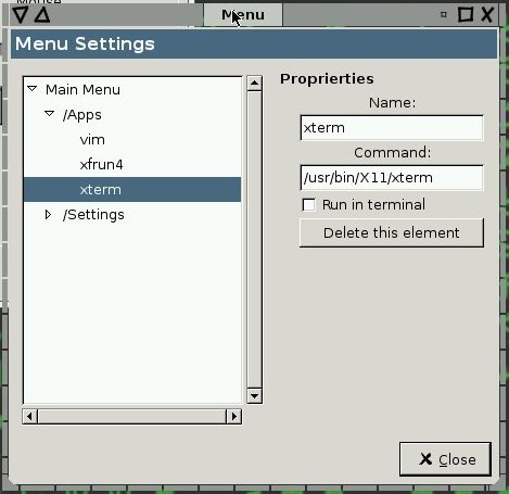 Desktop Menu Preferences